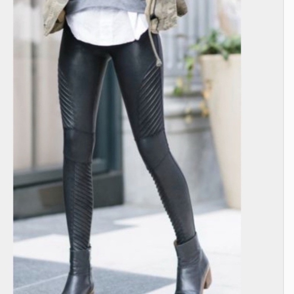 Spanx Black Moto Leggings Size SP Matrix Trinity Edgy